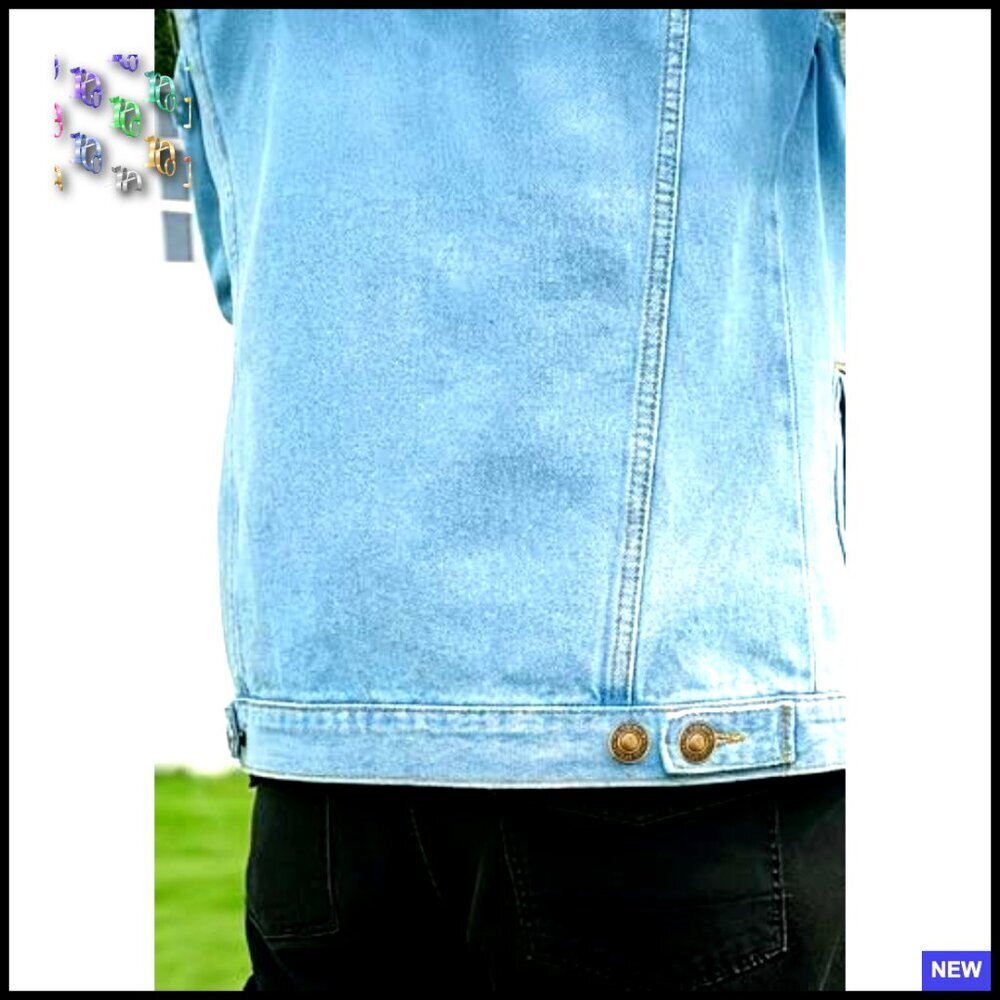Vintage Denim Jacket Regular Fit Button Down Trucker Style Casual Outerwear - Picture 6 of 7